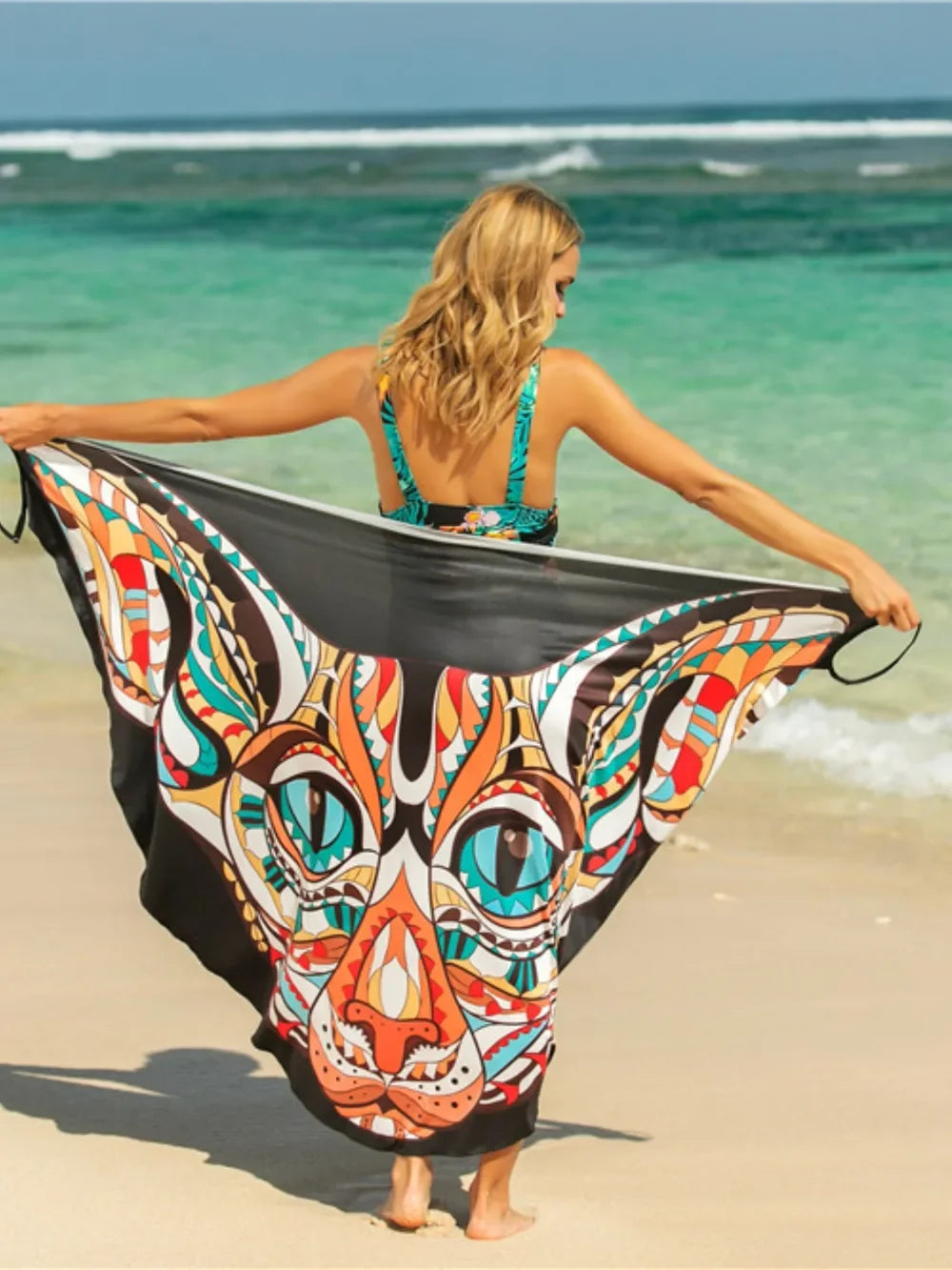 Printed Crisscross Spaghetti Strap Cover Up - Southern Shores Clothing