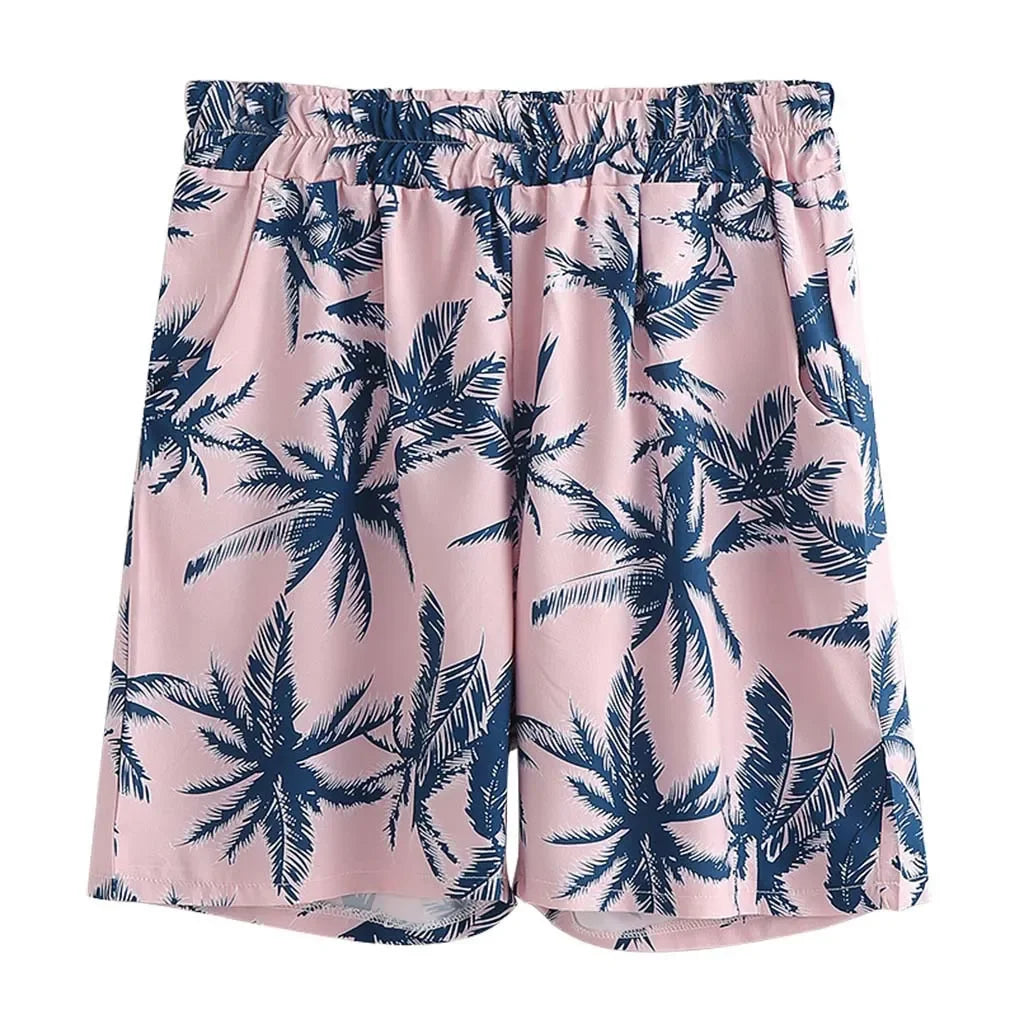 Men's Full Size Tropical Print Hawaiian Style Top and Shorts Set Plus Size - Southern Shores Clothing