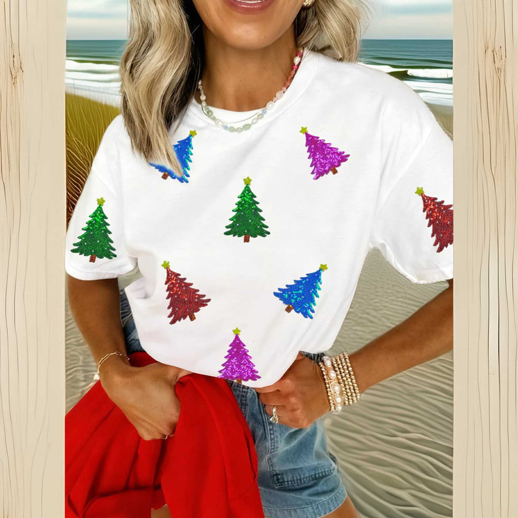 Southern Shores Women's Relaxed Fit Christmas Tree T-Shirt