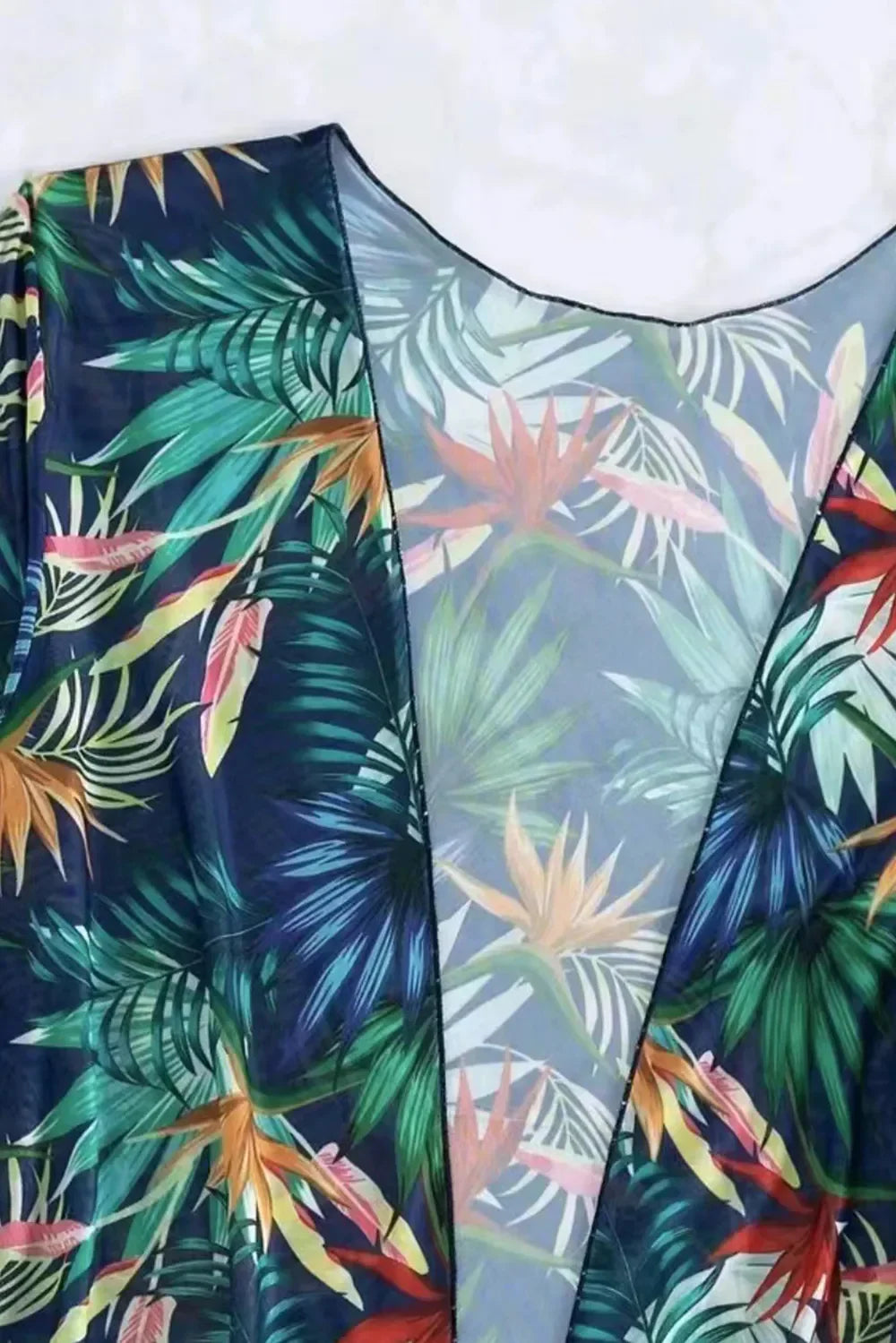 Tropical Print Halter Neck Three-Piece Swim Set Removable Pads - Southern Shores Clothing