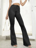Coastal Raw Hem High Waist Flare Denim Jeans - Southern Shores Clothing