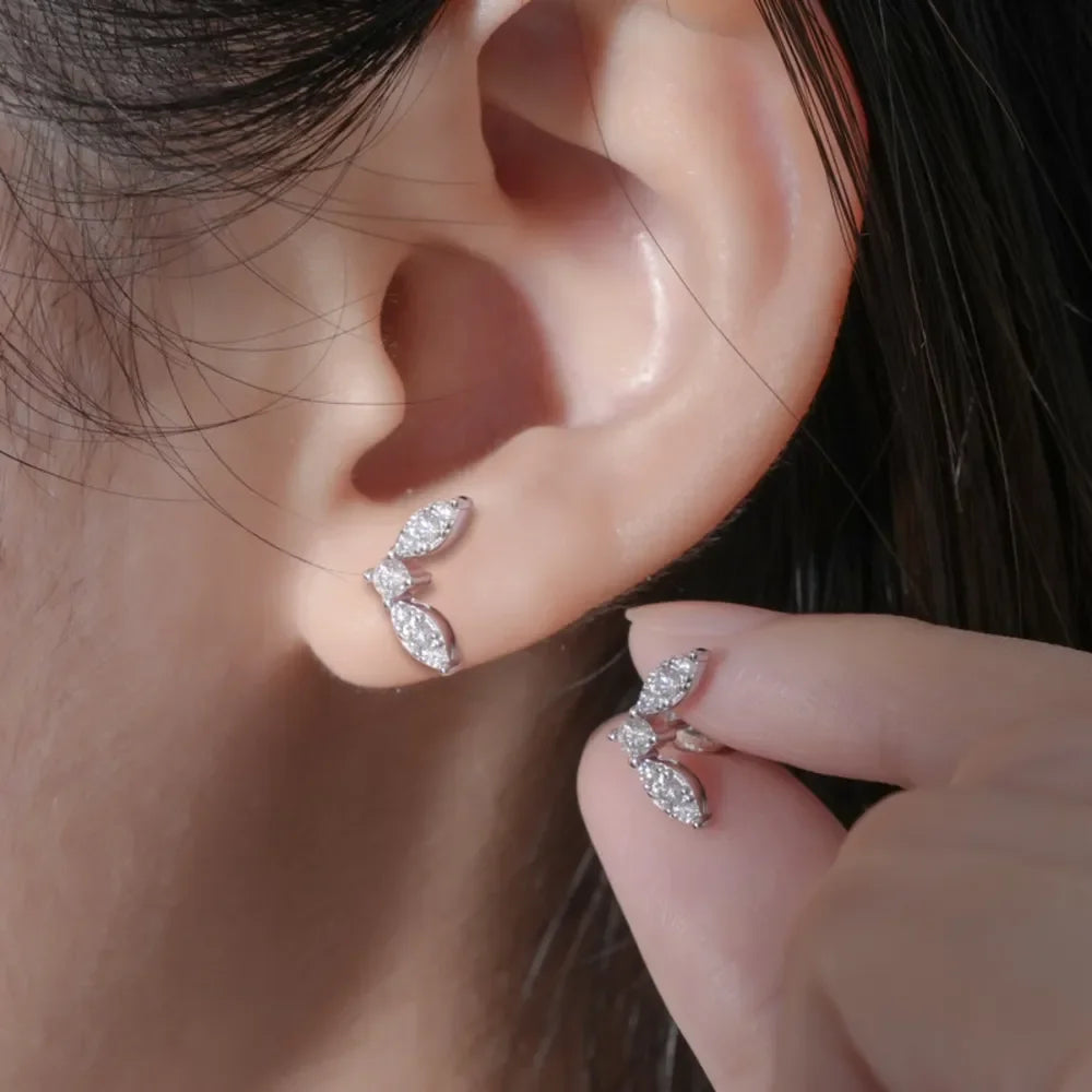 Moissanite Sterling Silver Stud Earrings - Southern Shores Clothing