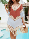 Tassel V-Neck Backless Cover-Up One Size - Southern Shores Clothing