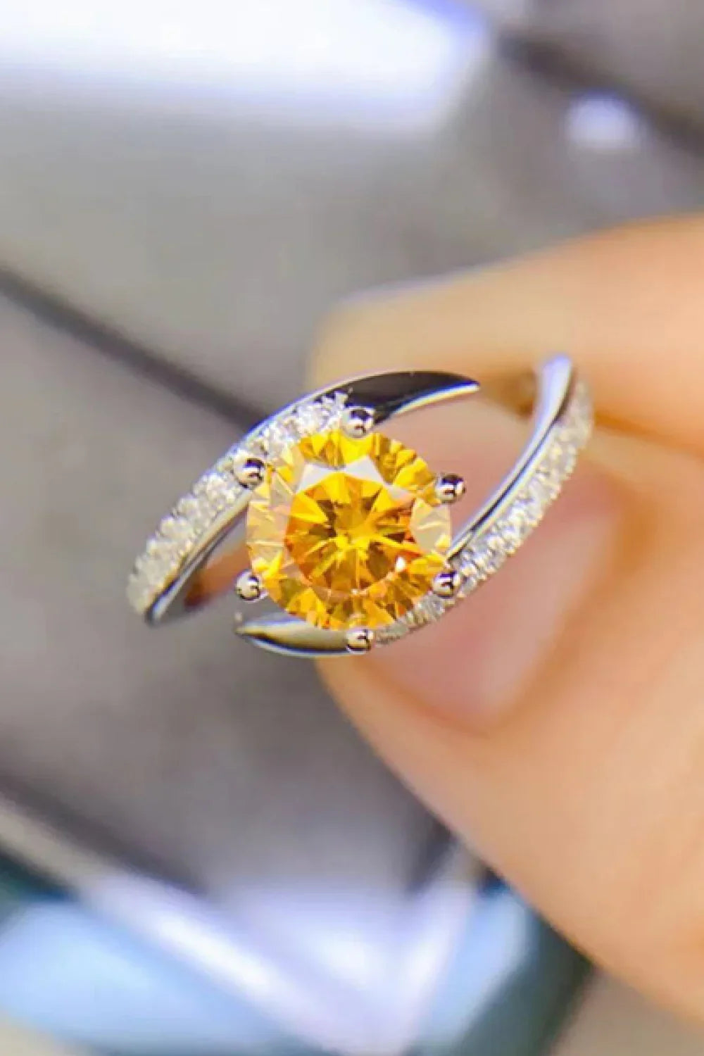 1 Carat Moissanite Sterling Silver Ring Coastal - Southern Shores Clothing
