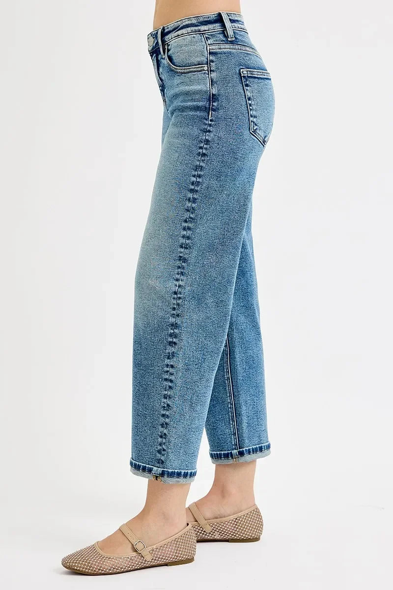 High Rise Crop Boyfriend Jeans Plus Size Relaxed Fit Denim - Southern Shores Clothing
