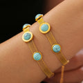 Inlaid Titanium Steel Bracelet With Turquoise Inlays - Southern Shores Clothing
