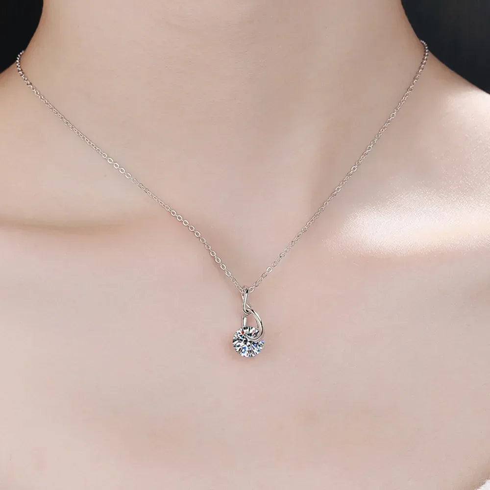 2 Carat Moissanite Sterling Silver Necklace - Southern Shores Clothing