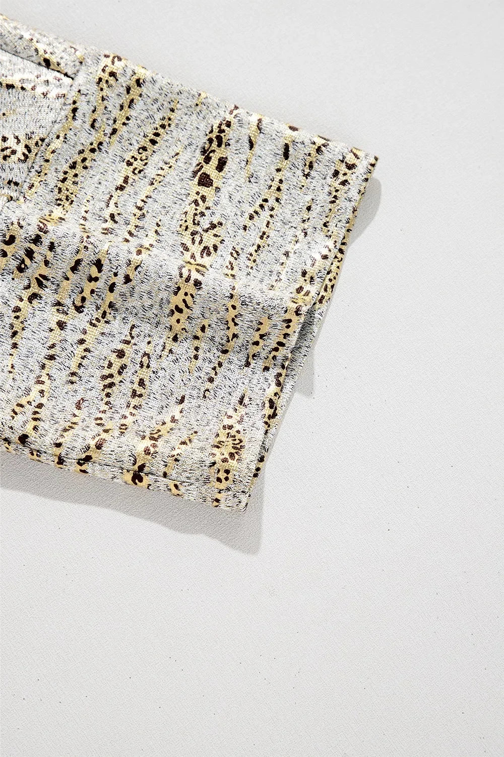 Leopard Print Half Sleeve V Neck Loose Fit T Shirt - Southern Shores Clothing