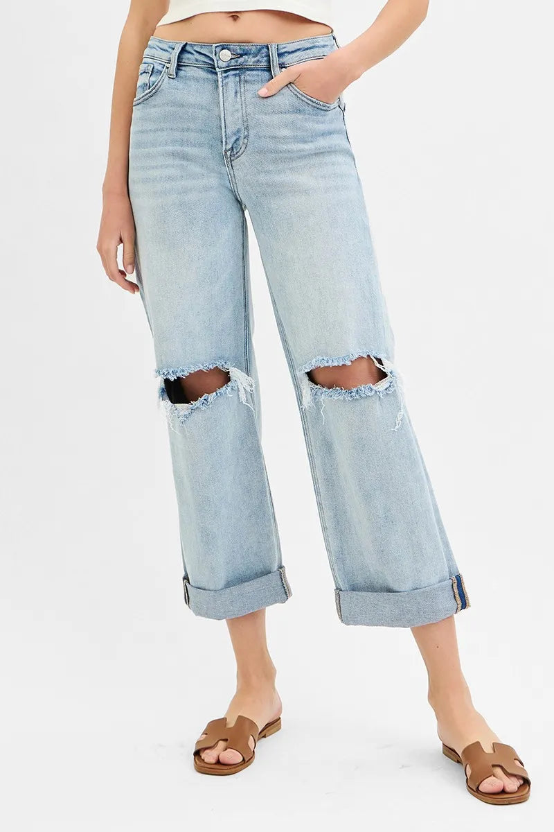 Coastal Style RISEN Mid Rise Boyfriend Jeans Plus Size