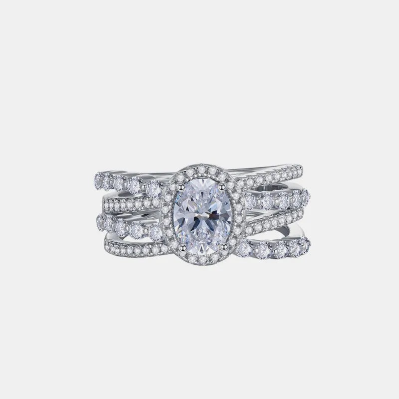 Southern Shores 3 Carat Moissanite Sterling Silver Layered Ring