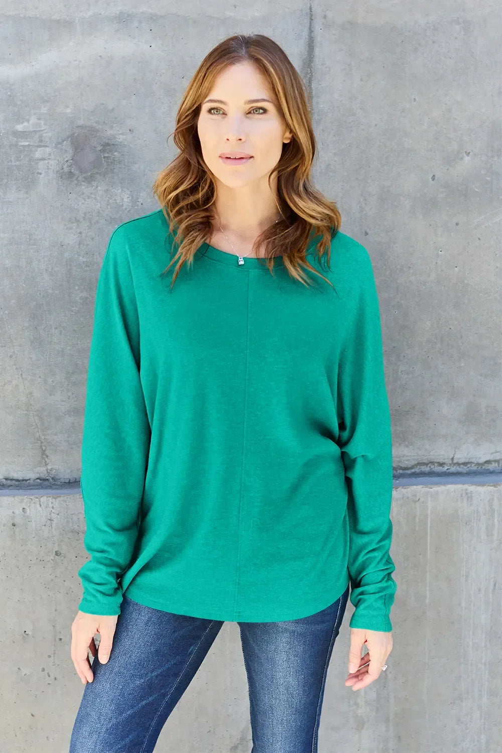 Basic Round Neck Long Sleeve T Shirt Top - Southern Shores Clothing
