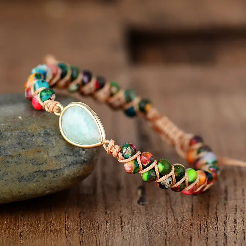 Natural Stone Teardrop Bracelet With Coastal Elegance - Southern Shores Clothing
