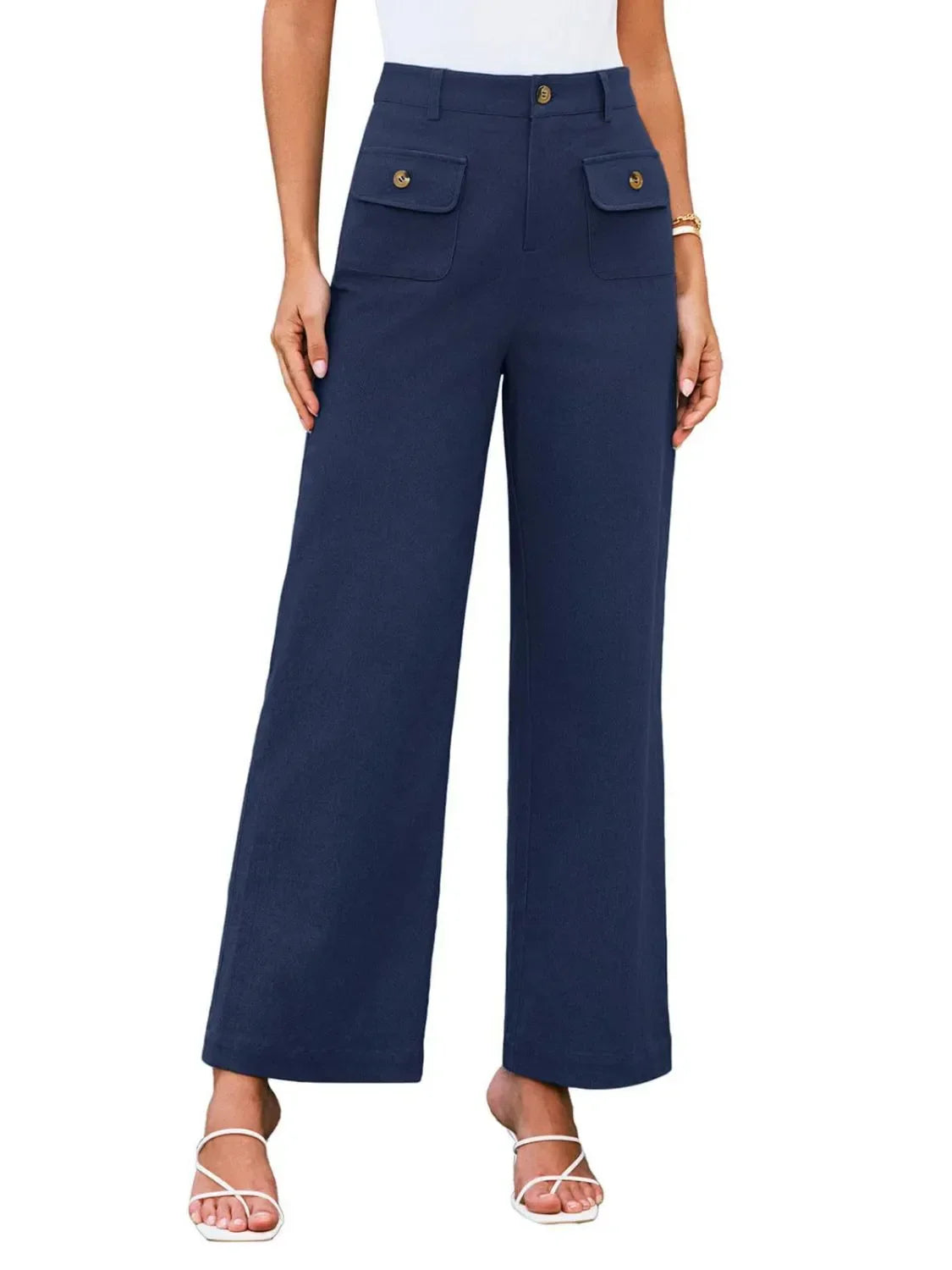 High Waist Wide Leg Relaxed Pants With Comfortable Fit - Southern Shores Clothing
