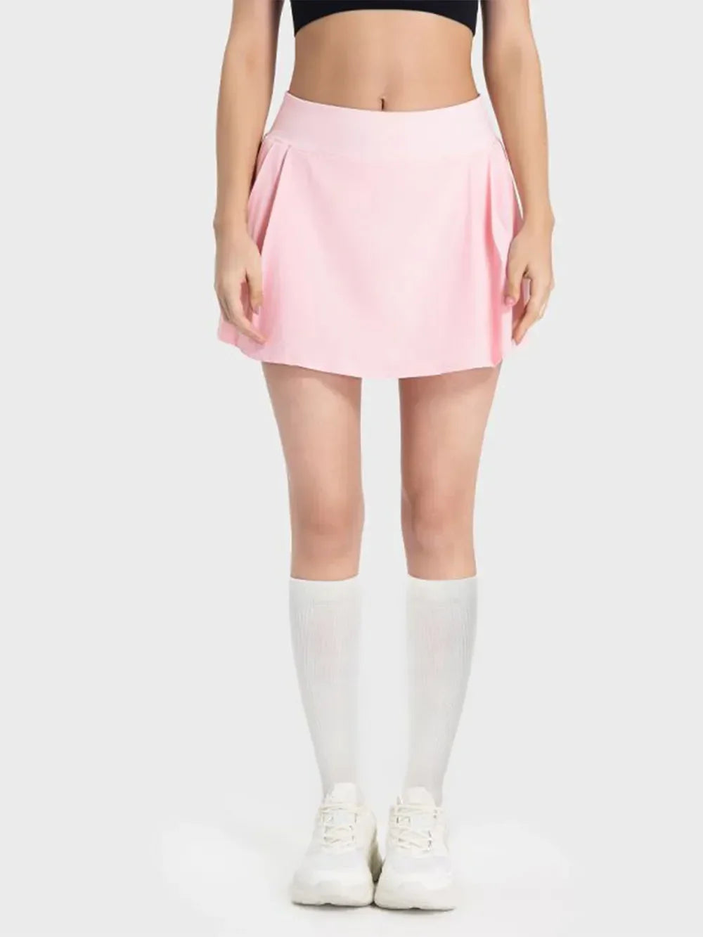 Pleated Detail Mid-Rise Active Skirt With Stretch - Southern Shores Clothing