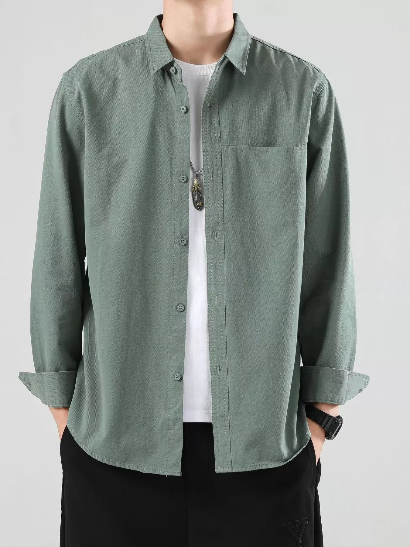 Plus Size Long Sleeve Button-Up Casual Shirt Relaxed Fit - Southern Shores Clothing