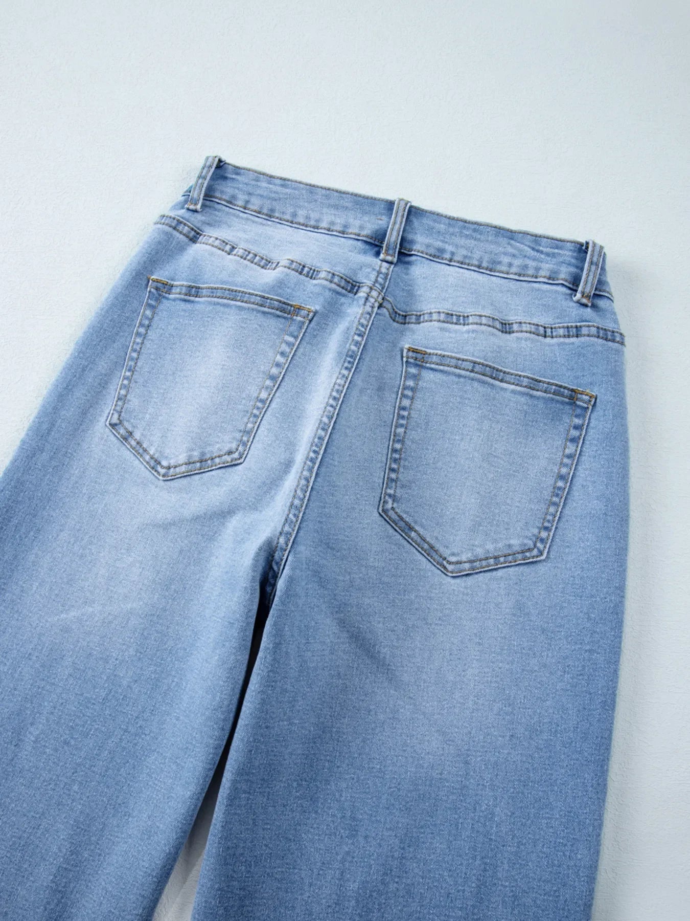 Beachside High Waist Wide Leg Washed Denim Jeans - Southern Shores Clothing