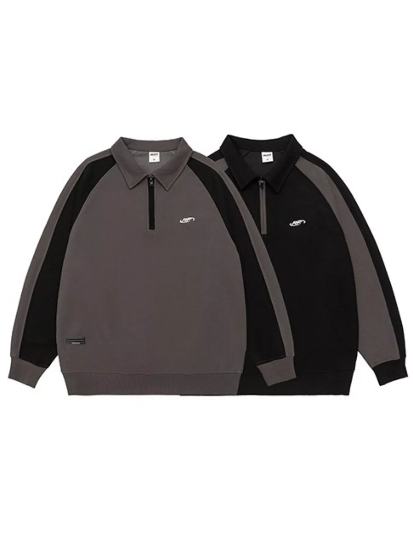 Plus Size Two-Tone Raglan Quarter Zip Sweatshirt - Southern Shores Clothing