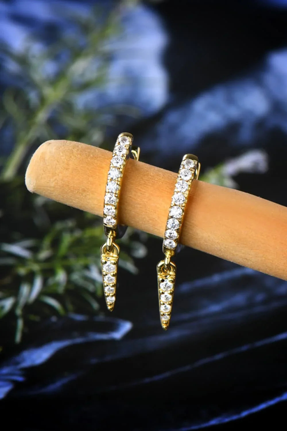Minimalist Moissanite Sterling Silver Drop Huggie Earrings - Southern Shores Clothing