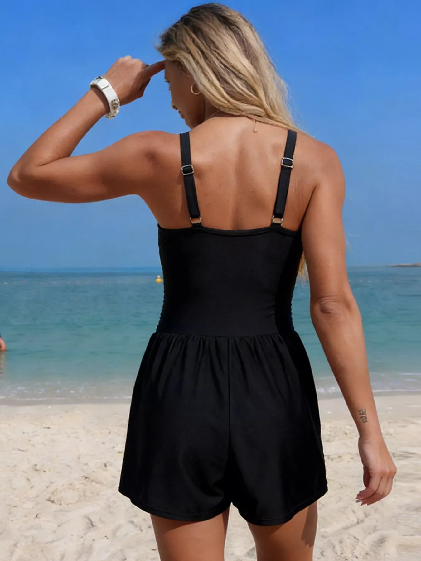 V-Neck One-Piece Swimsuit With Pockets - Southern Shores Clothing