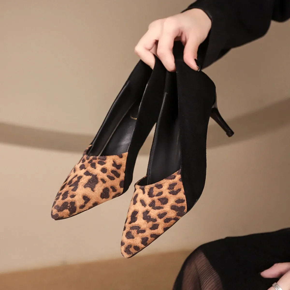 Point Toe Suede Pumps High Heel Dress Shoes