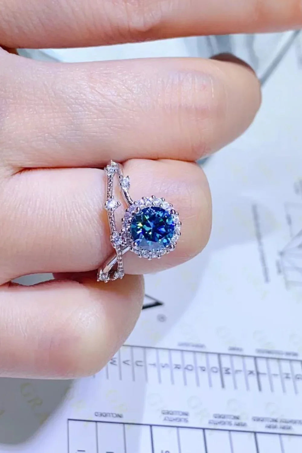 Coastal 1 Carat Moissanite Ring In Sterling Silver - Southern Shores Clothing
