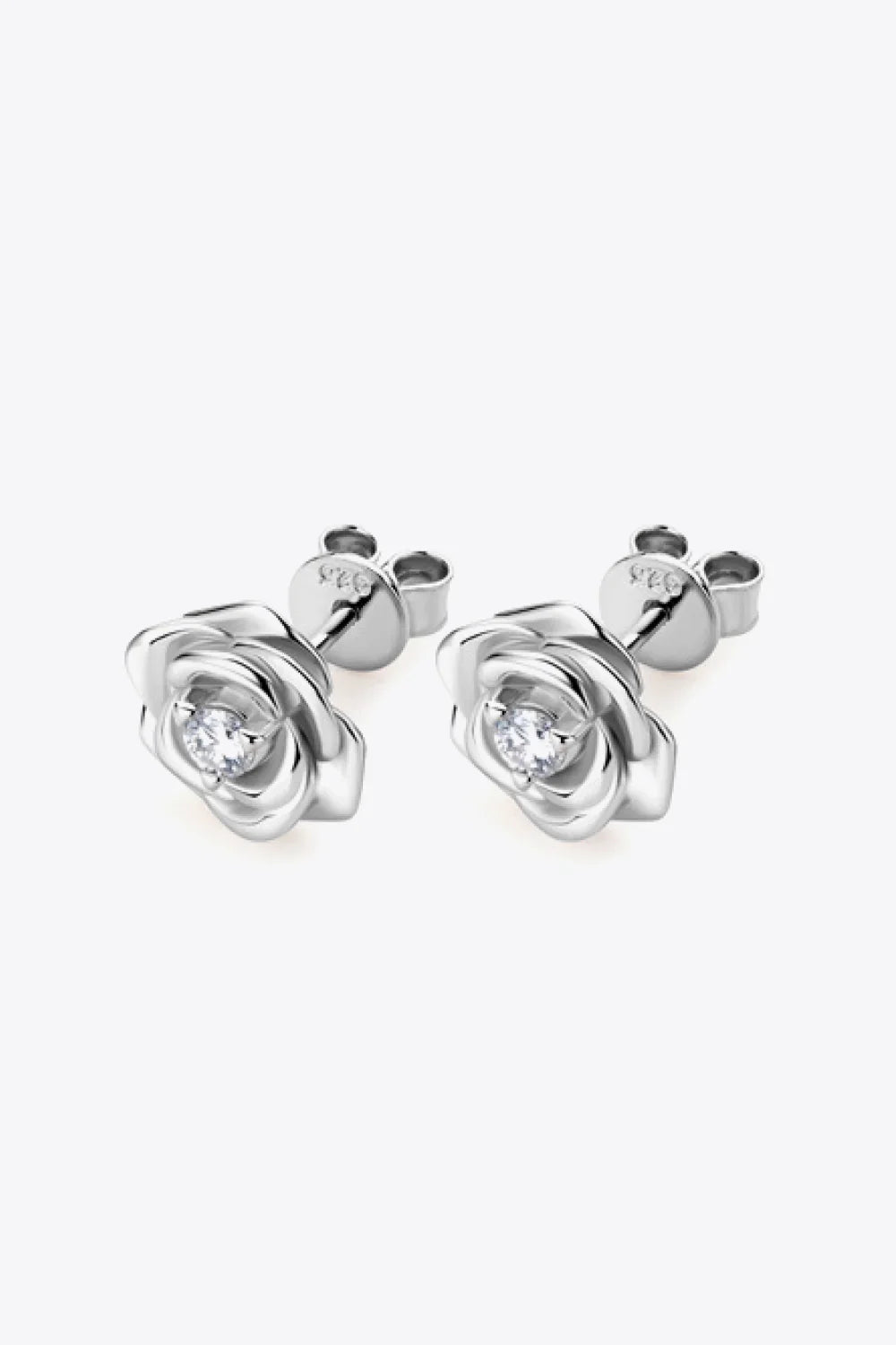 Sterling Silver Moissanite Flower Earrings