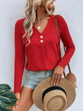 Plus Size V Neck Long Sleeve T Shirt Everyday Comfort - Southern Shores Clothing