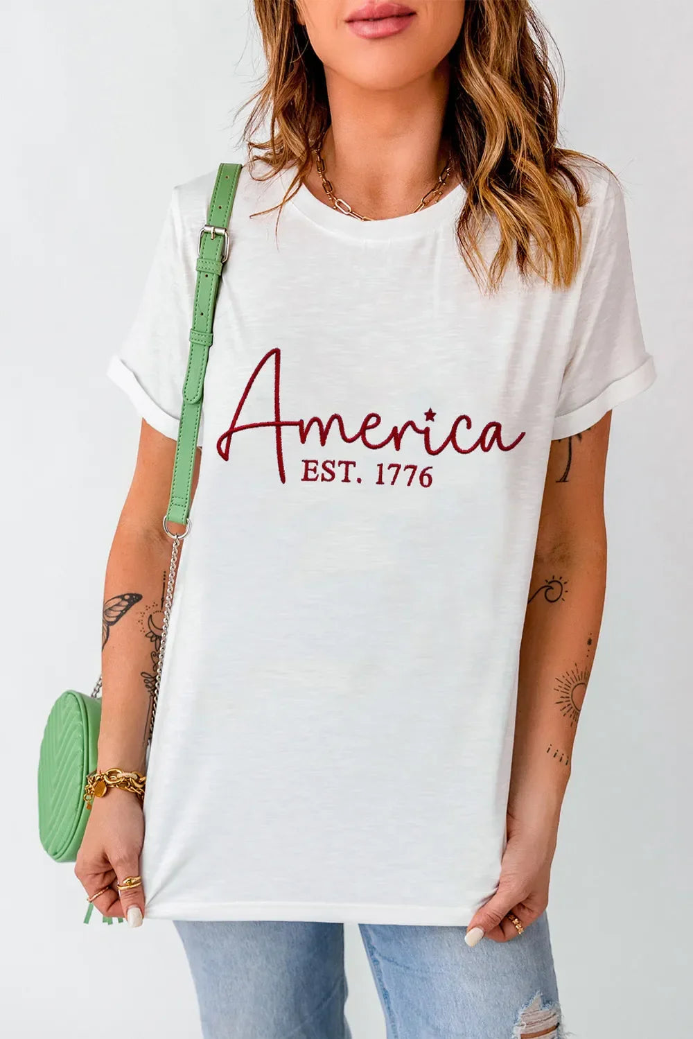 Letter Graphic Round Neck Short Sleeve T Shirt - Southern Shores Clothing