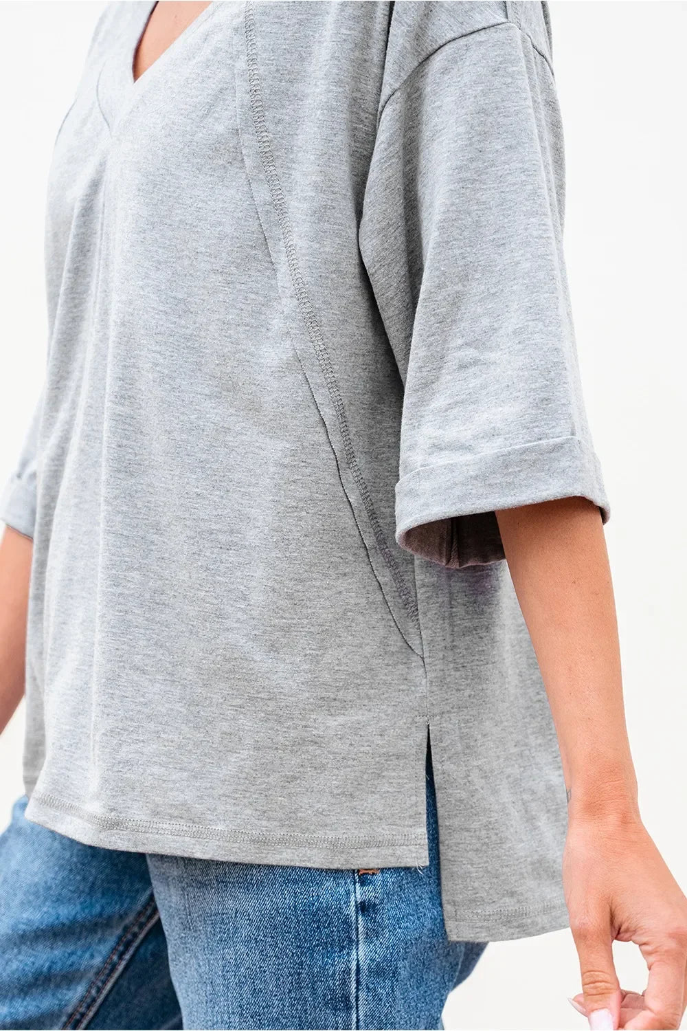 Oversized Raglan V-Neck T-Shirt Half Sleeve - Southern Shores Clothing