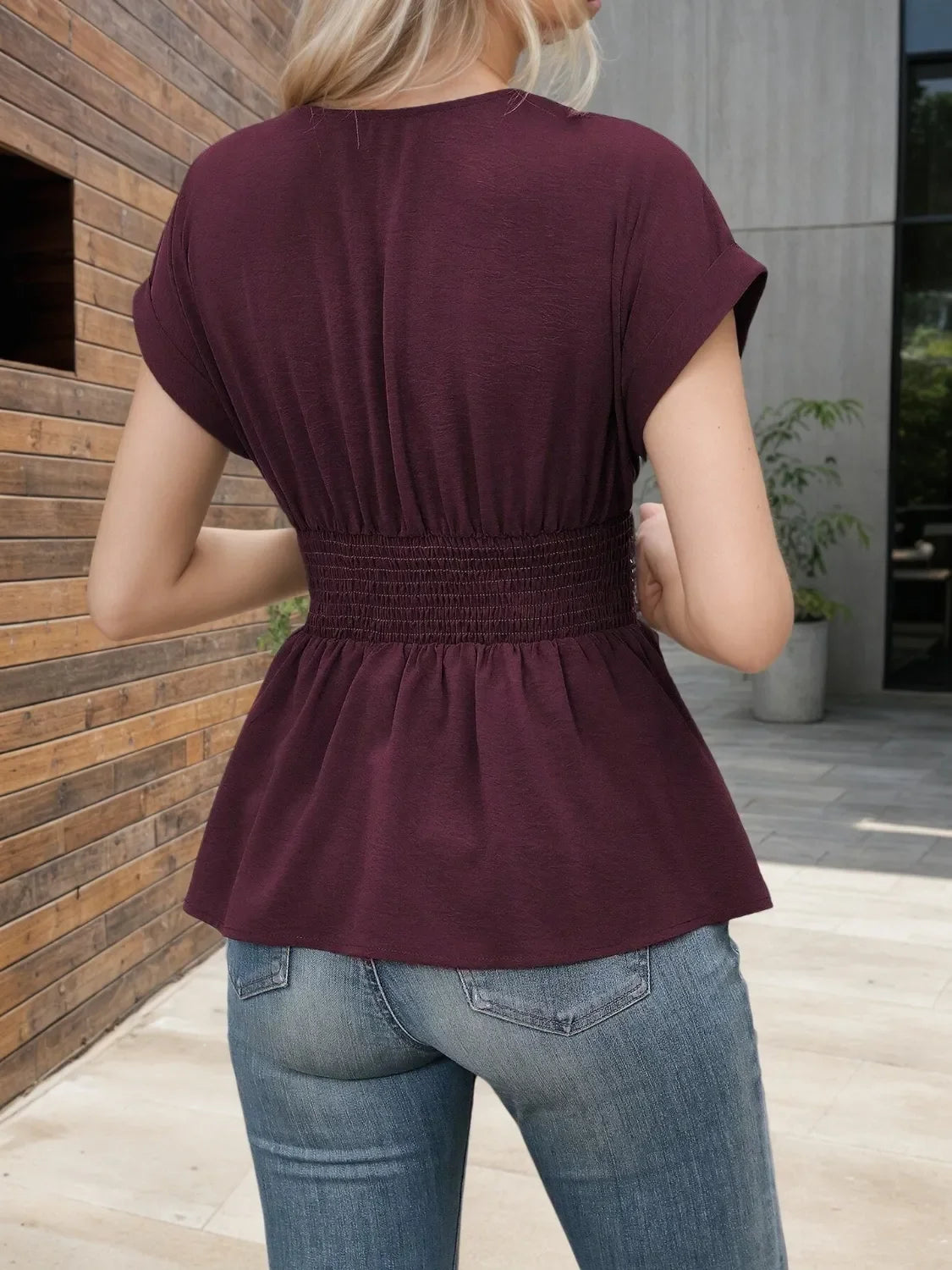 Southern Shores Clothing Surplice Neckline Short Sleeve Polyester Blouse With Flattering Design And Comfort Fit - Southern Shores Clothing