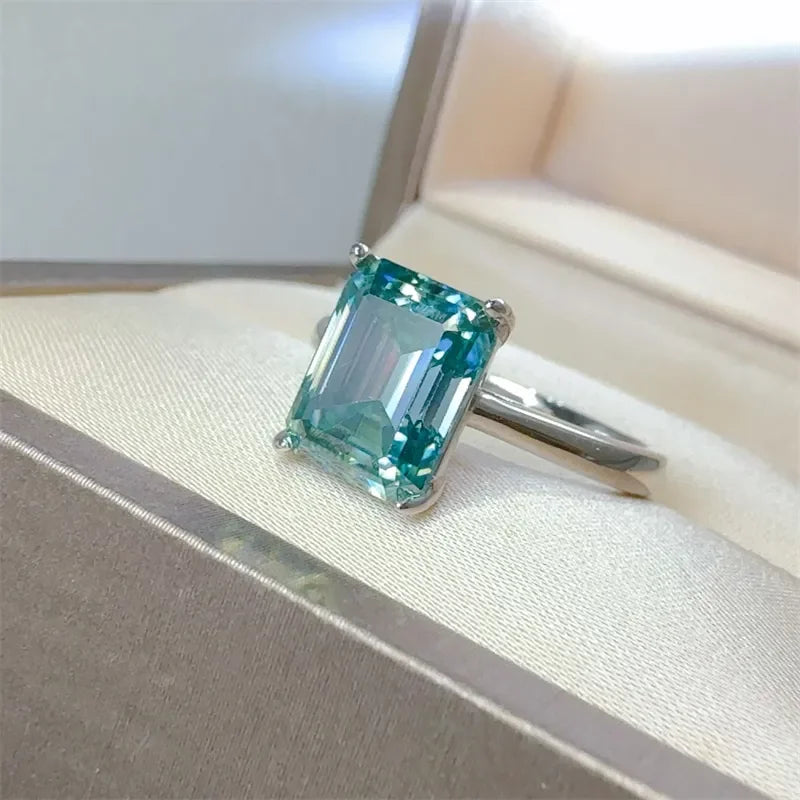 2 Carat Sterling Silver Rectangle Moissanite Ring - Southern Shores Clothing