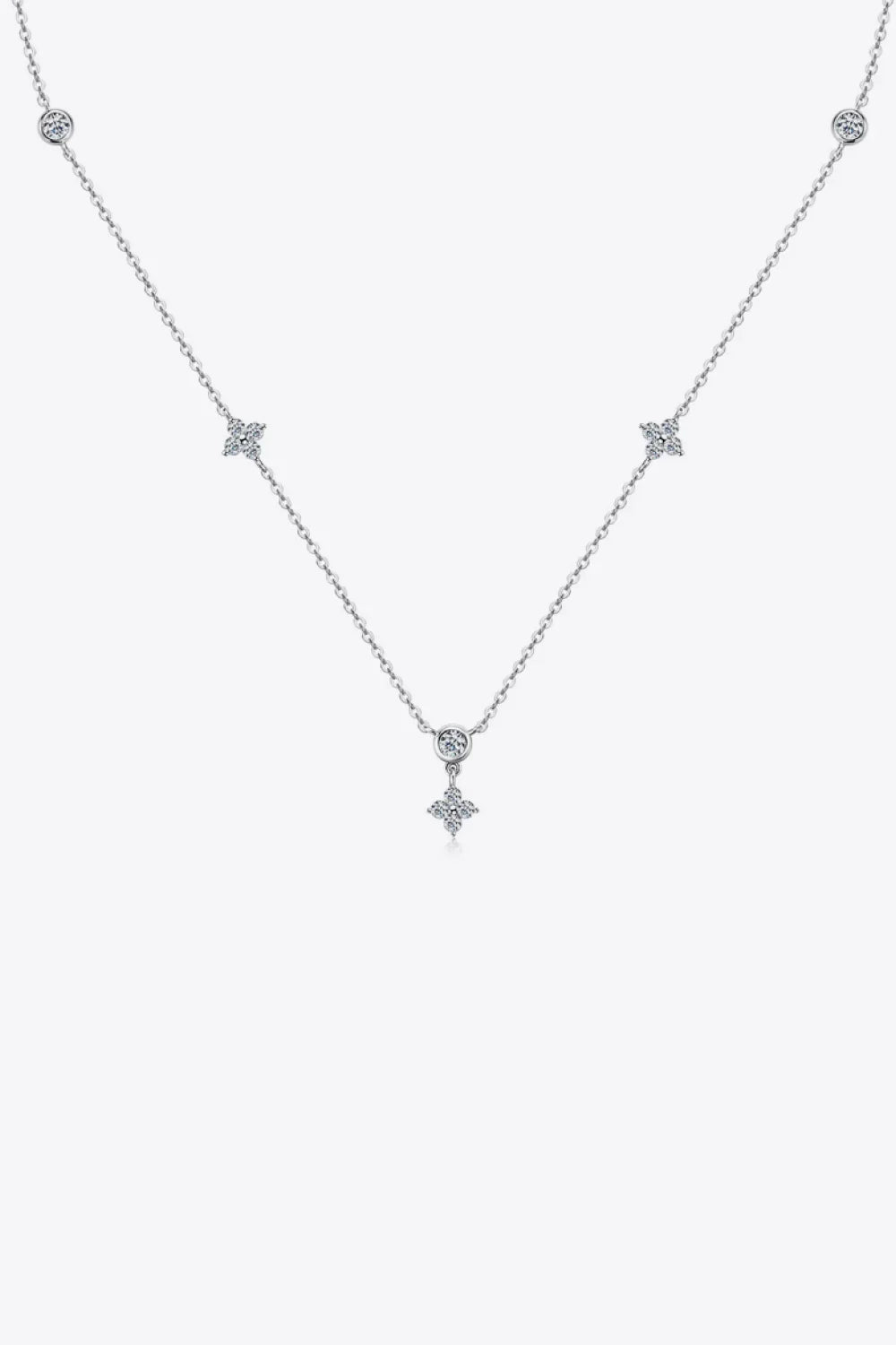 0.9-Carat Moissanite Sterling Silver Necklace 15.7-Inch Chain - Southern Shores Clothing