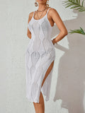 Side Slit Crochet Knit Cover-Up Dress Lightweight - Southern Shores Clothing