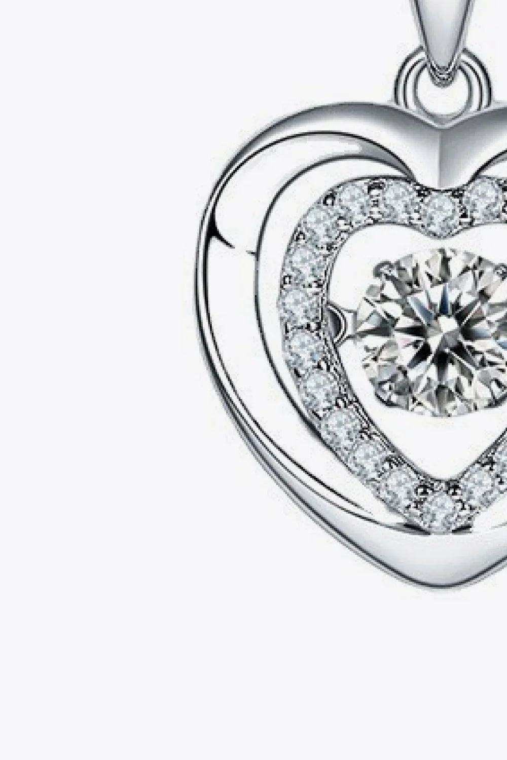 Moissanite Heart Pendant Necklace Sterling Silver - Southern Shores Clothing
