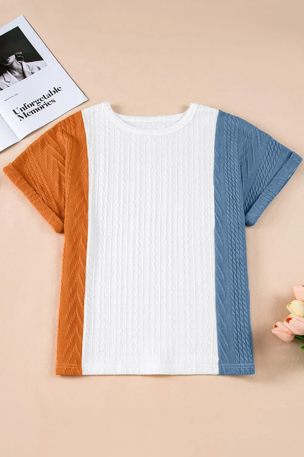 Textured Block T Shirt With Stretch Fabric - Southern Shores Clothing