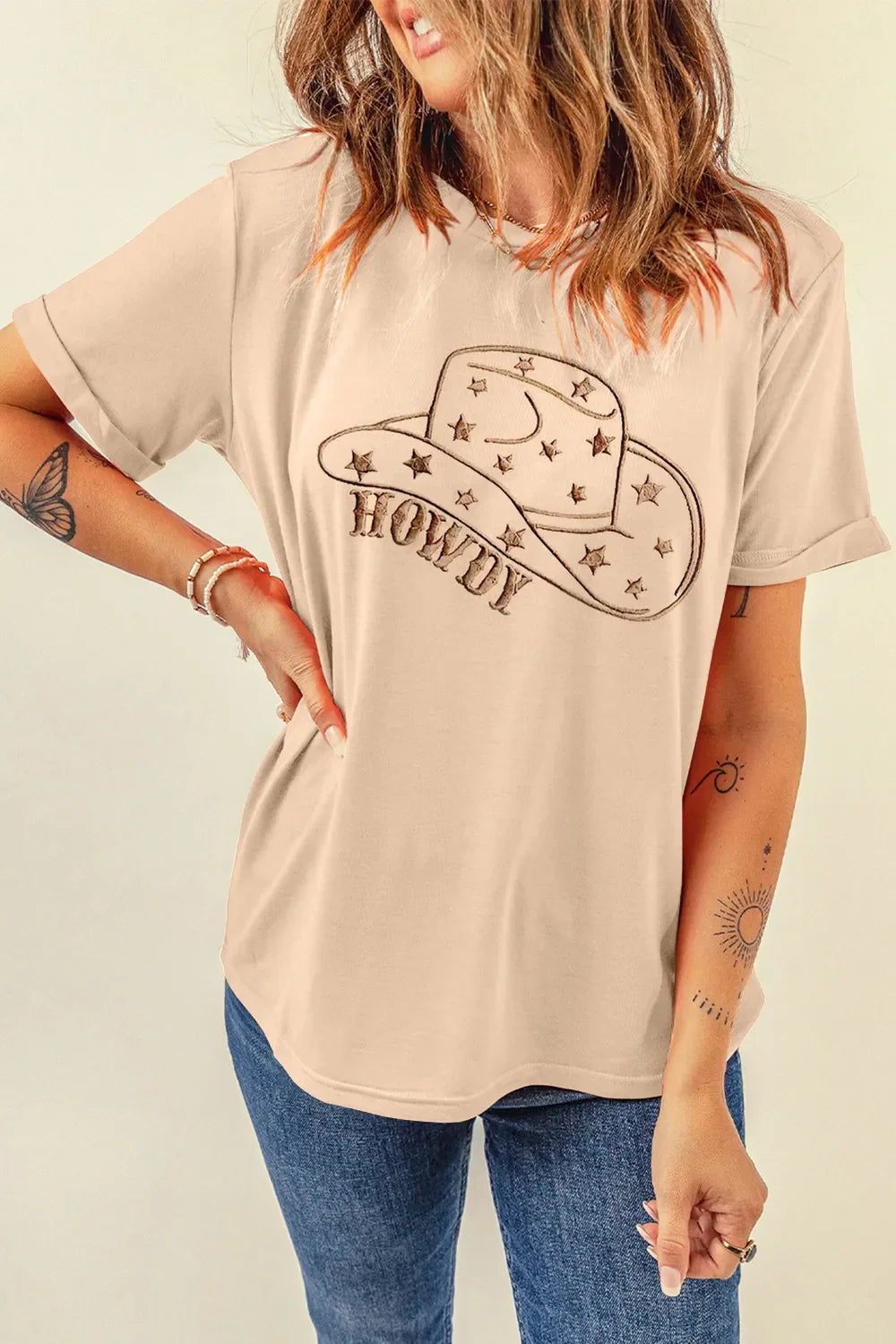 Hat Graphic Round Neck Short Sleeve T Shirt - Southern Shores Clothing