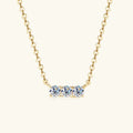 Moissanite Necklace In Sterling Silver With 18K Plating