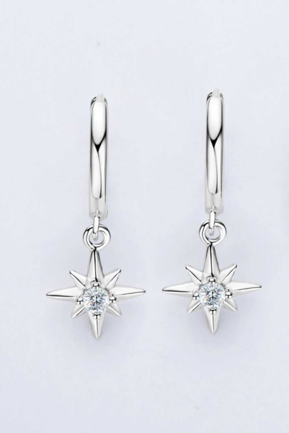 Moissanite Star Drop Earrings In Sterling Silver - Southern Shores Clothing