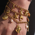 18K Gold-Plated Sea Shell Bracelet With Adjustable Fit - Southern Shores Clothing