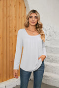 Square Neck Stretch Long Sleeve T Shirt Everyday - Southern Shores Clothing