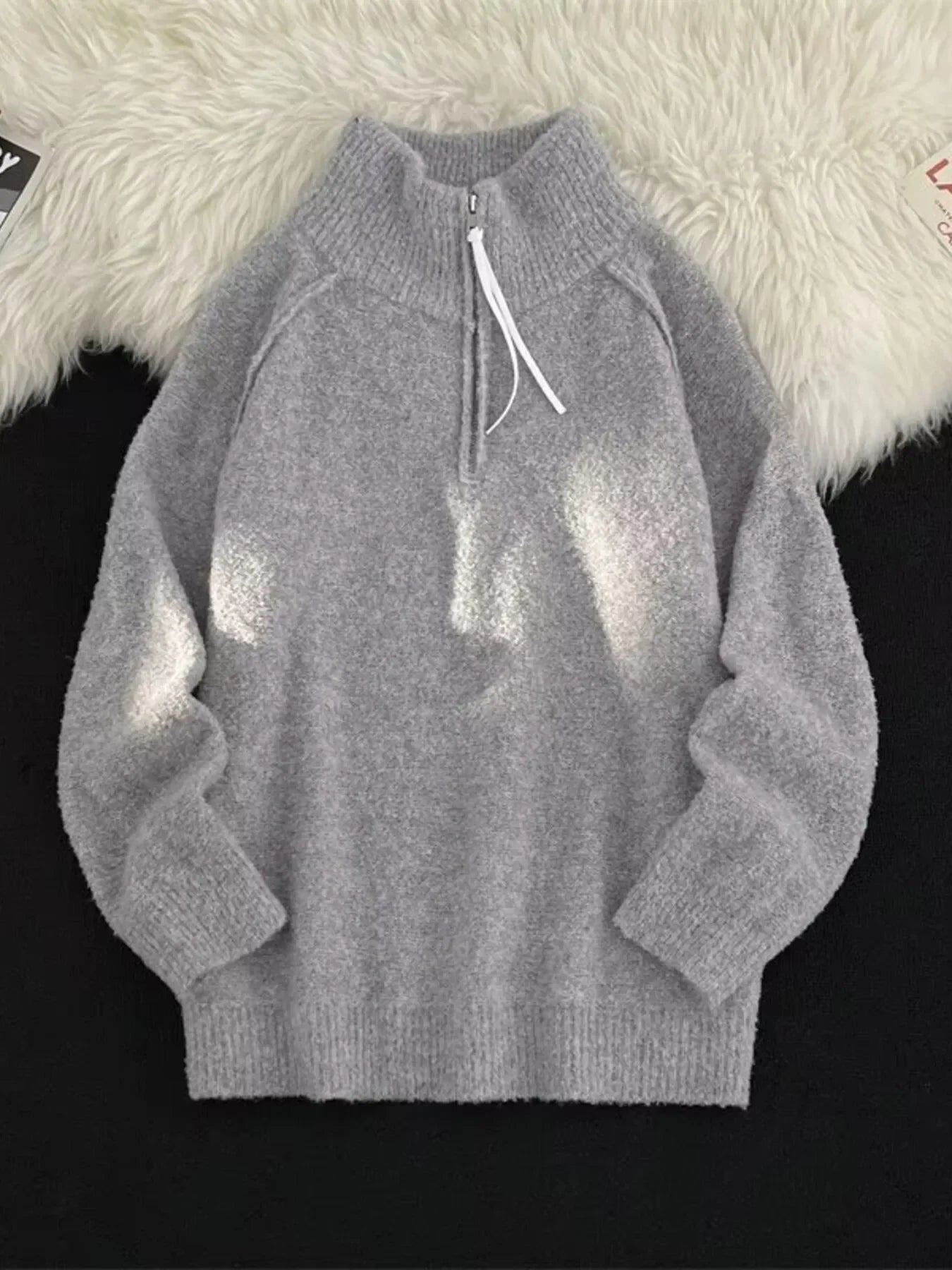 Relaxed Fit Half-Zip Stretch Sweater Soft Knit - Southern Shores Clothing