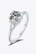 1 Carat Moissanite Split Shank Ring Platinum Plated Silver - Southern Shores Clothing