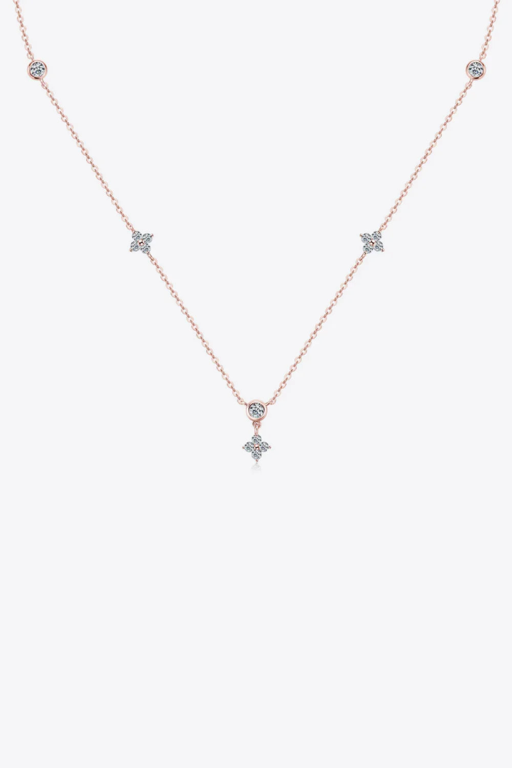 0.9-Carat Moissanite Sterling Silver Necklace 15.7-Inch Chain - Southern Shores Clothing