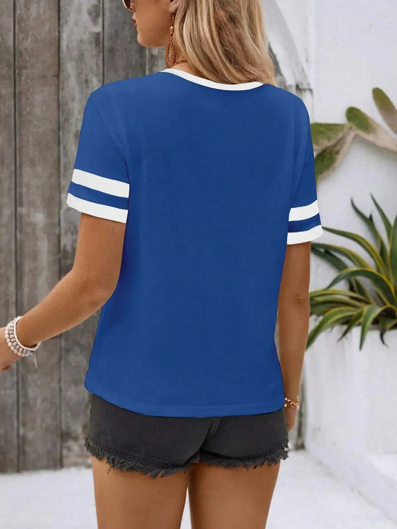 Striped Short Sleeve Stretch Half Zip T Shirt - Southern Shores Clothing