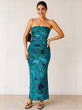 Printed Side Slit Tube Dress Coastal Style - Southern Shores Clothing