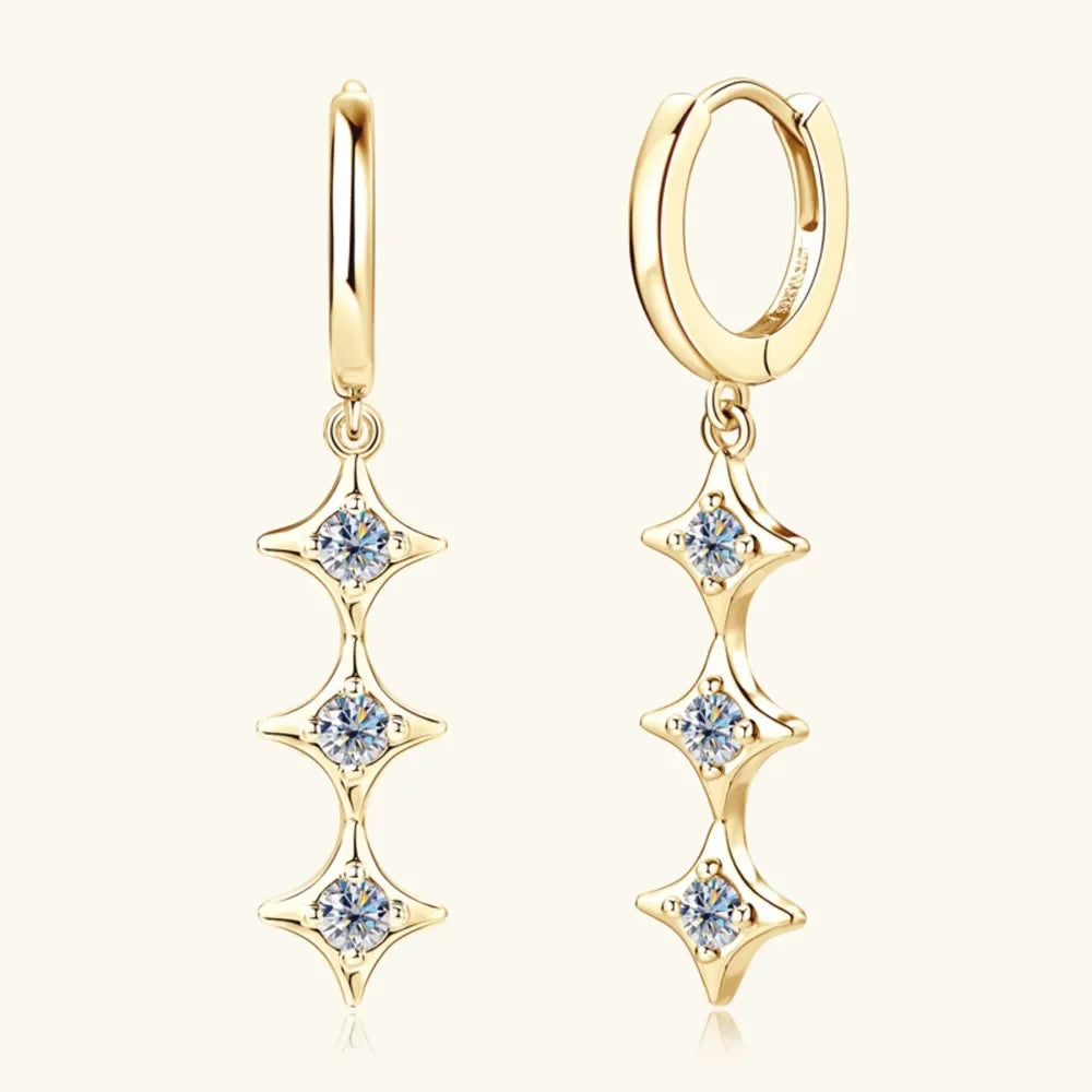 Geometric Moissanite Sterling Silver Earrings - Southern Shores Clothing