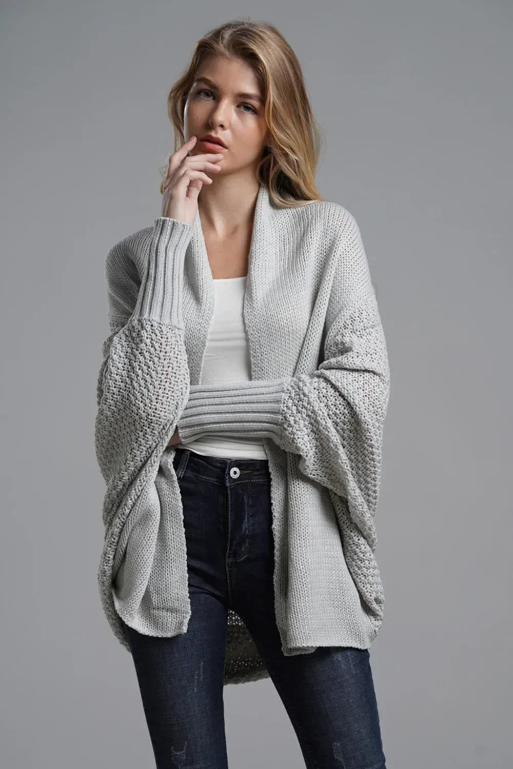 Open Front Batwing Sleeve Cardigan Lightweight - Southern Shores Clothing