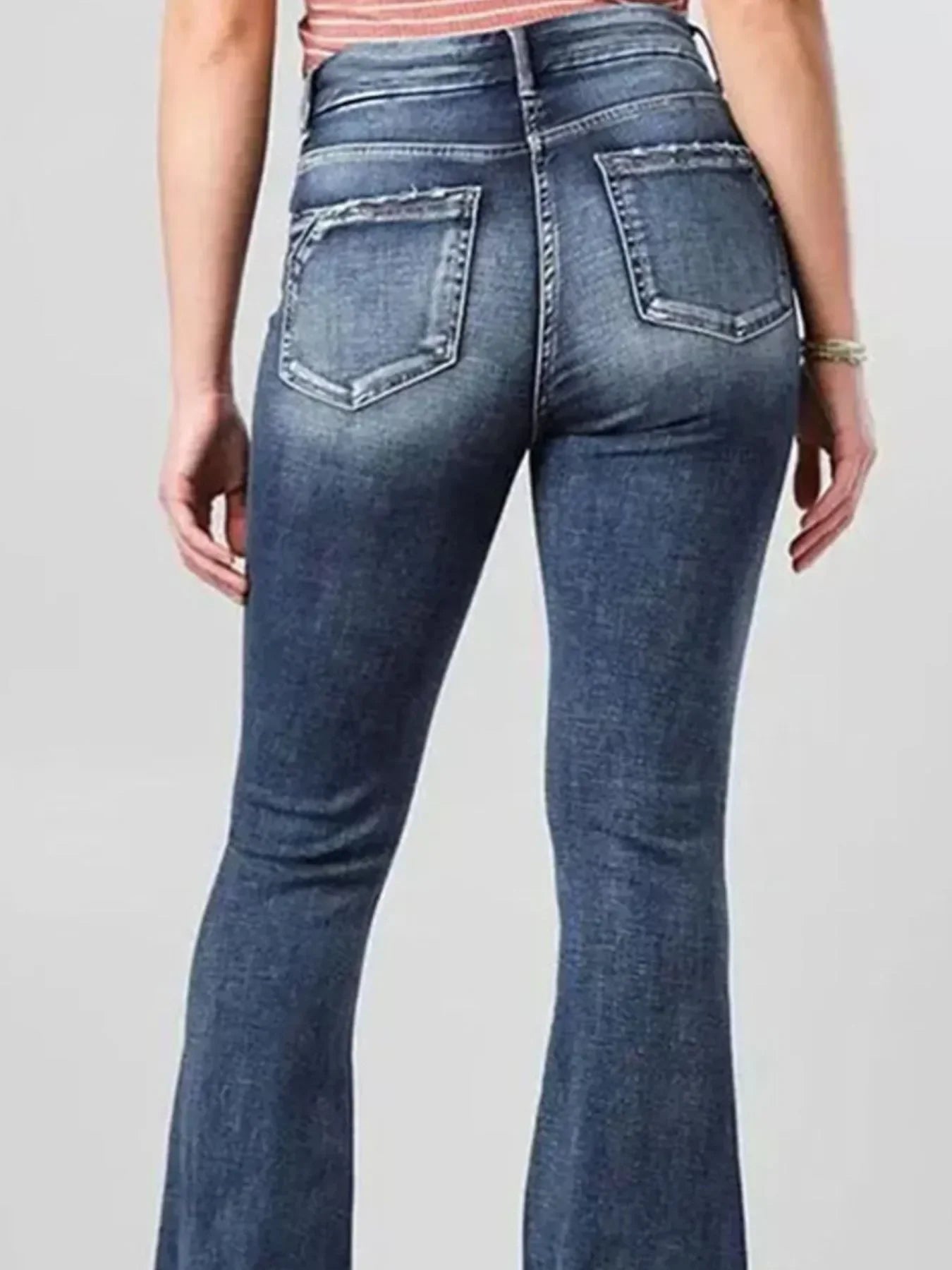 High-Rise Flare Jeans With Gradient Wash - Southern Shores Clothing
