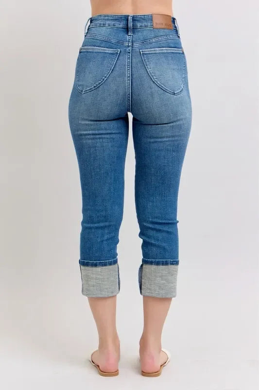 Plus Size Skinny Capris Jeans Denim Stretch - Southern Shores Clothing