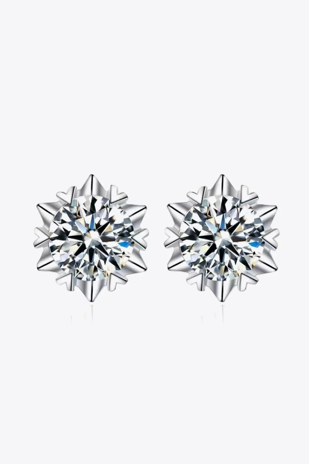 4 Carat Moissanite Stud Earrings Sterling Silver - Southern Shores Clothing